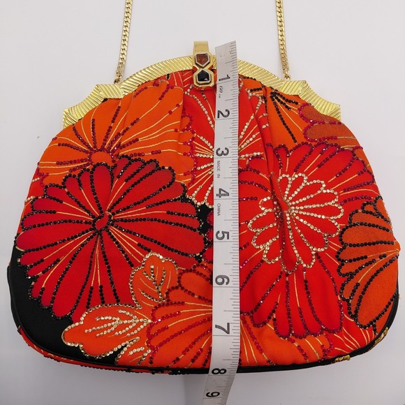 Vtg Judith Leiber Minaudière Bag Purse 70s 80s Gold Comb & Mirror Italy crystals - Picture 10 of 11